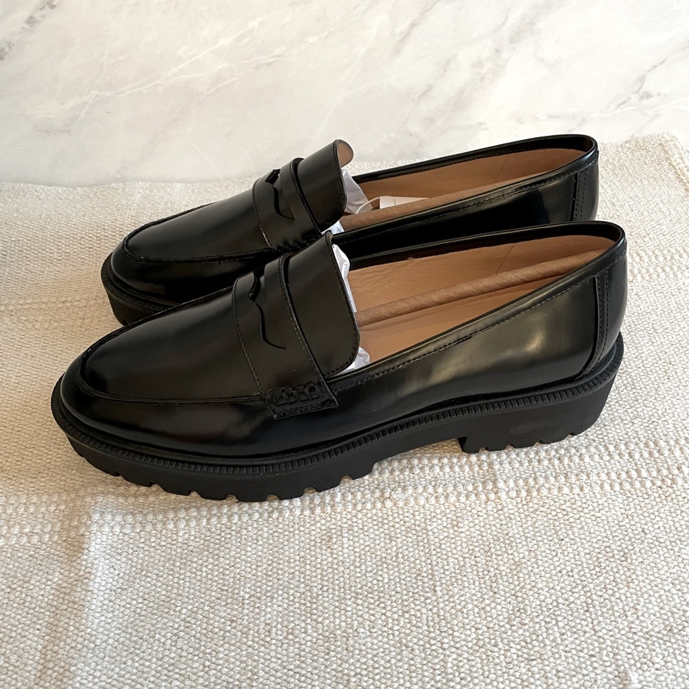 H&M chunky leather loafers brand new